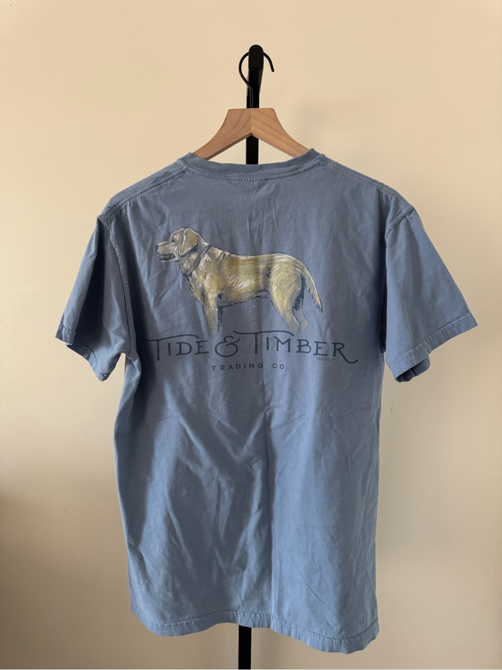 Comfort Colors Blue Tee with Golden Dog Graphic